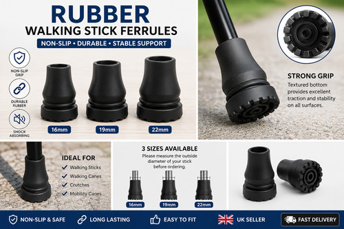 Rubber walking stick ferrules - rubber,