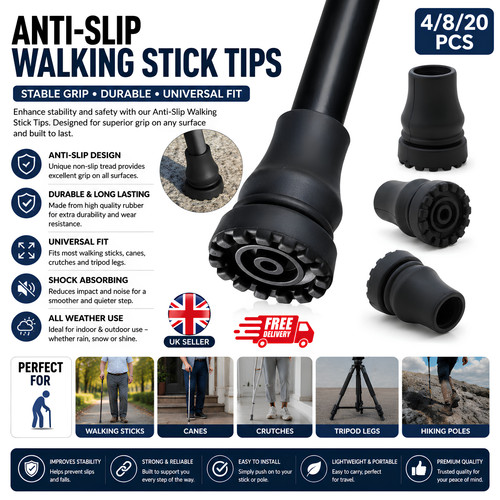 Rubber walking stick - walking, ferrules