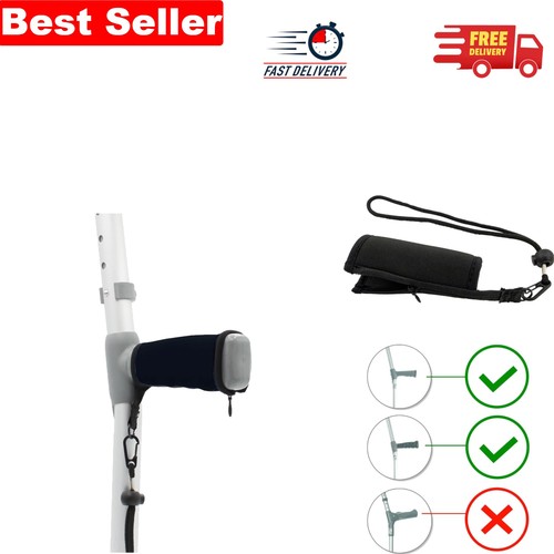 Comfortable black crutch - black, grip
