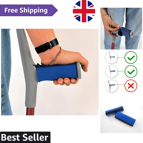 Blue neoprene crutch handle - blue,